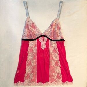 OOAK Unbranded SAMPLE Babydoll Chemise Sexy Slip Lingerie Lace XXL pink